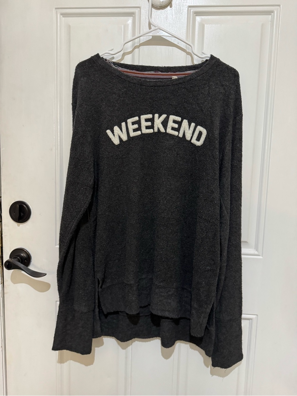Black 'Weekend' Crewneck Pullover Sweater